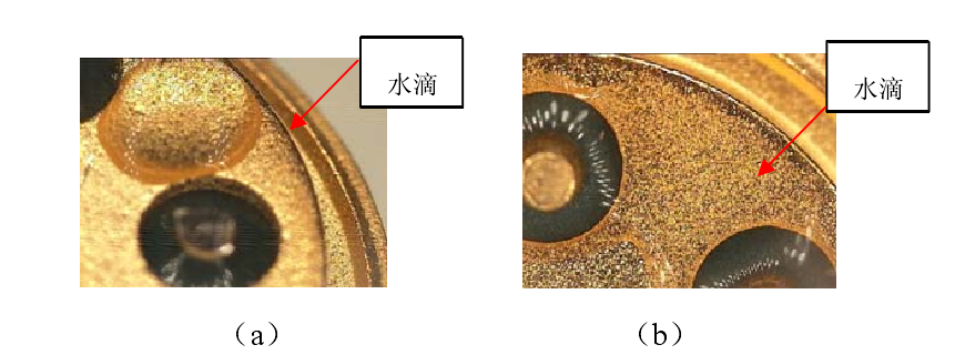 鍍金層等離子清洗前后水滴角對(duì)比